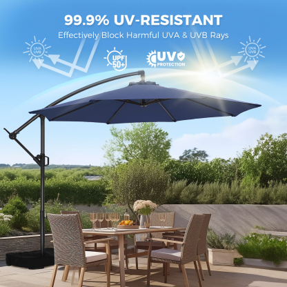 HOMSHADE Economical 10' Offset Outdoor Umbrella