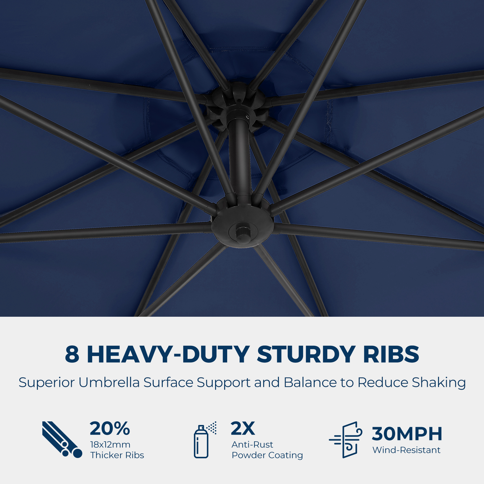 HOMSHADE Economical 10' Offset Outdoor Umbrella