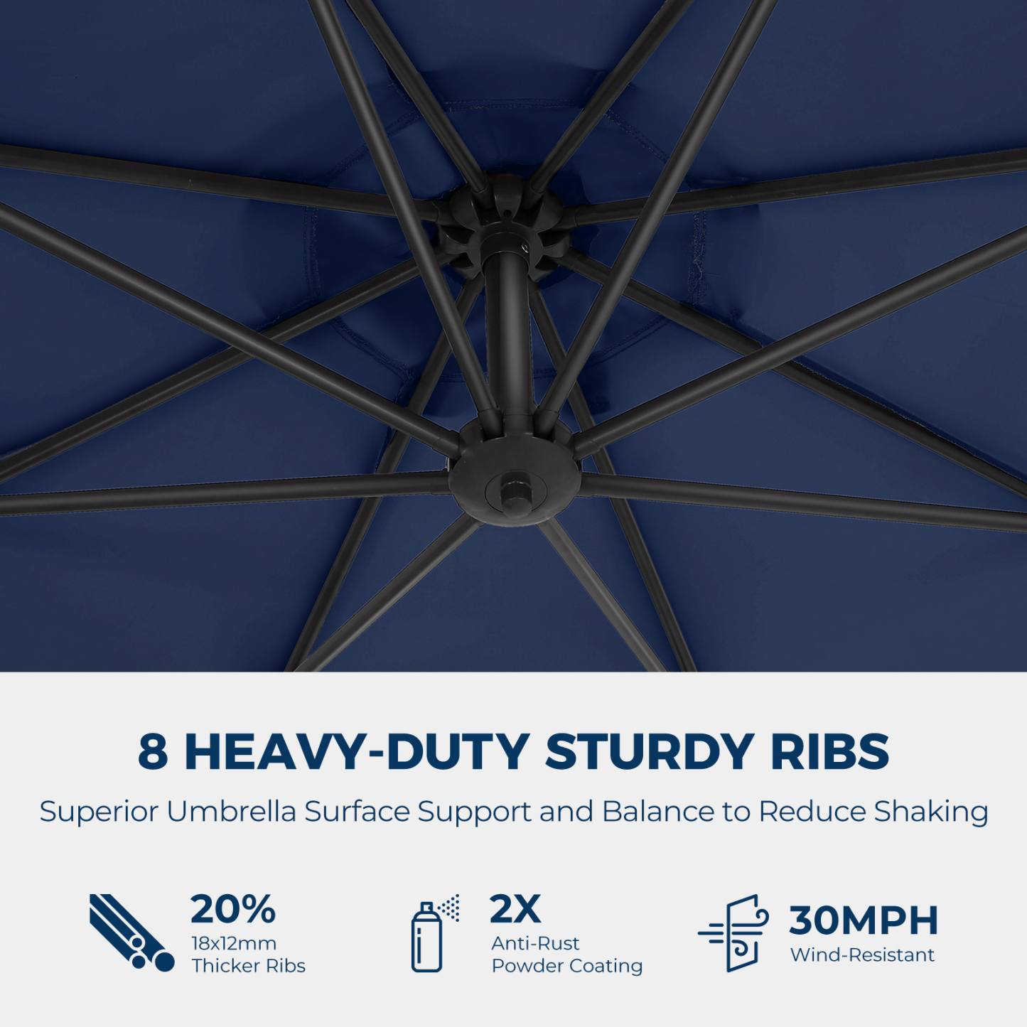 HOMSHADE Economical 10' Offset Outdoor Umbrella