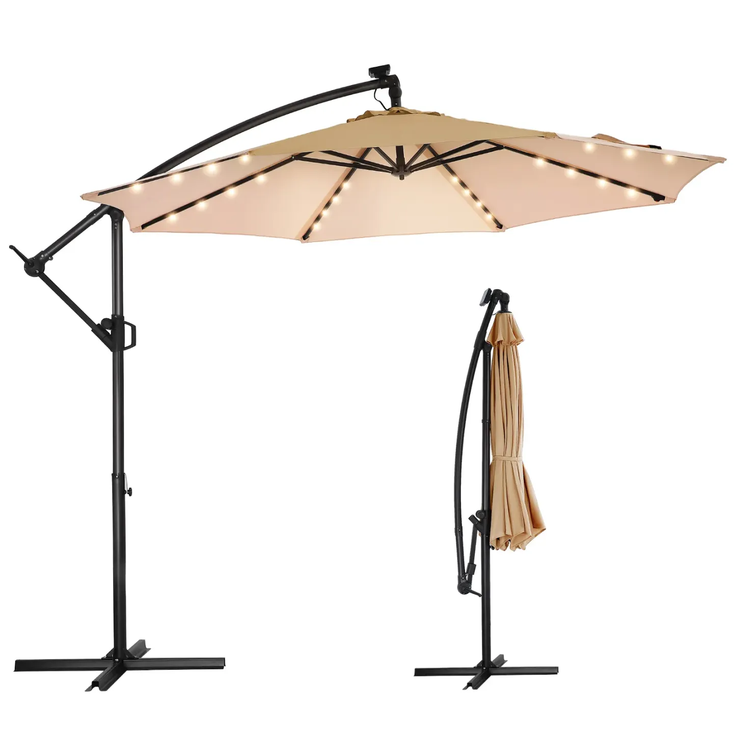 HOMSHADE Economical 10' Offset Outdoor Umbrella