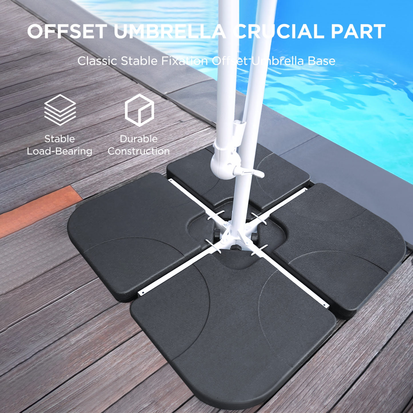 HOMSHADE 4-Piece Patio Umbrella Base