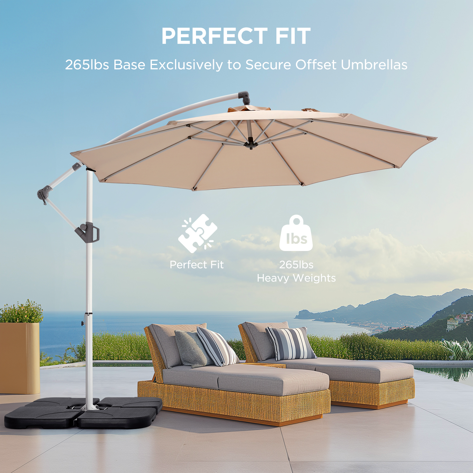 HOMSHADE 4-Piece Patio Umbrella Base