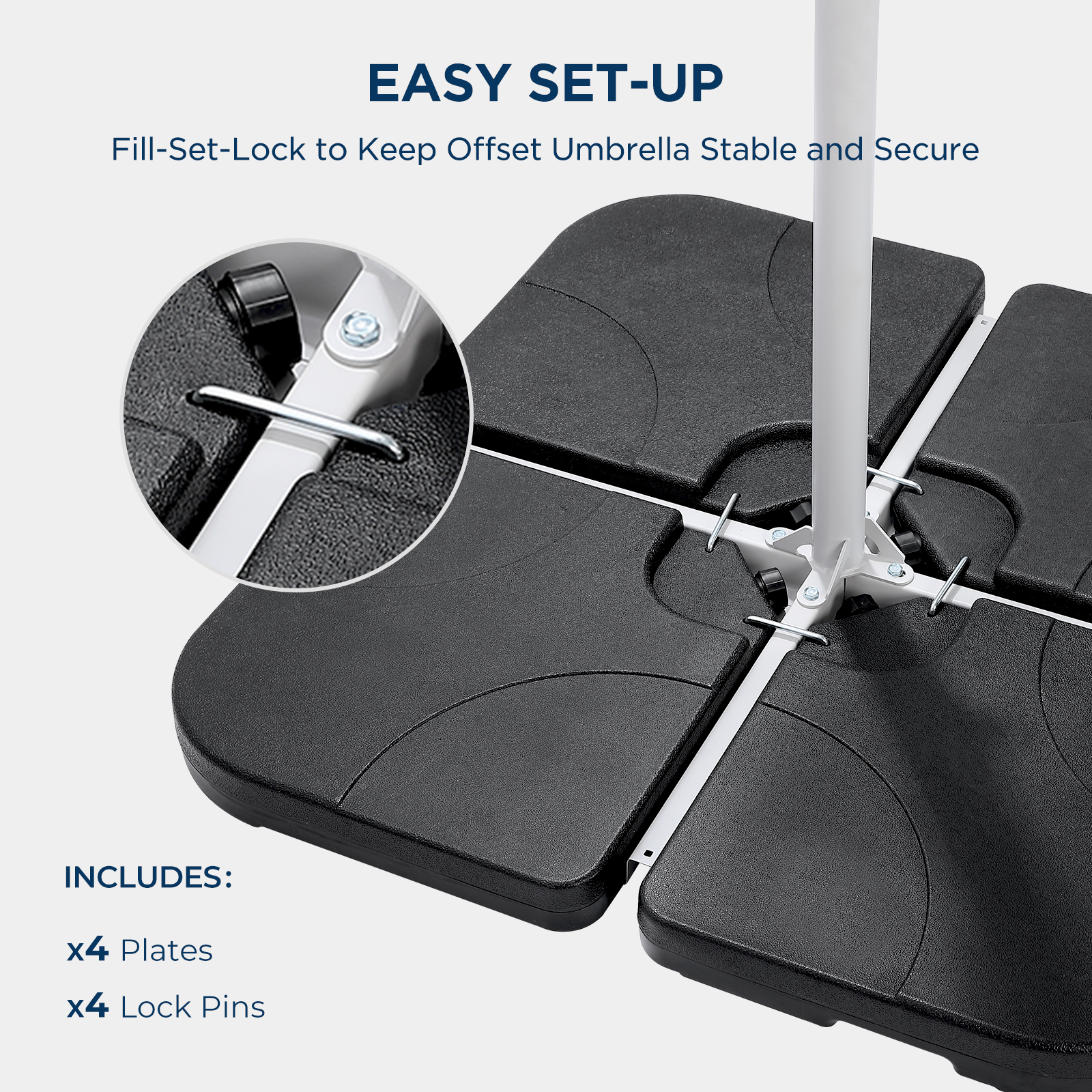 HOMSHADE 4-Piece Patio Umbrella Base