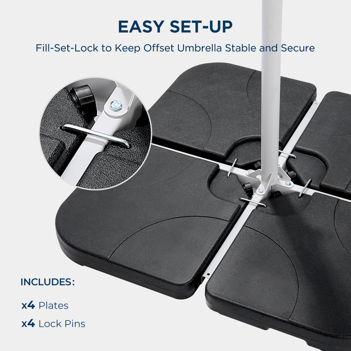 HOMSHADE 4-Piece Patio Umbrella Base