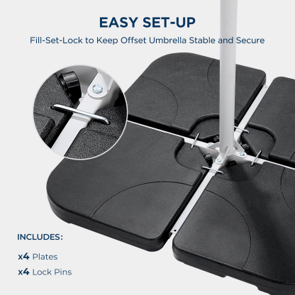 HOMSHADE 4-Piece Patio Umbrella Base