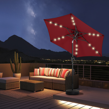 HOMSHADE 7.5/ 9/ 10ft Outdoor Umbrellas With Lights