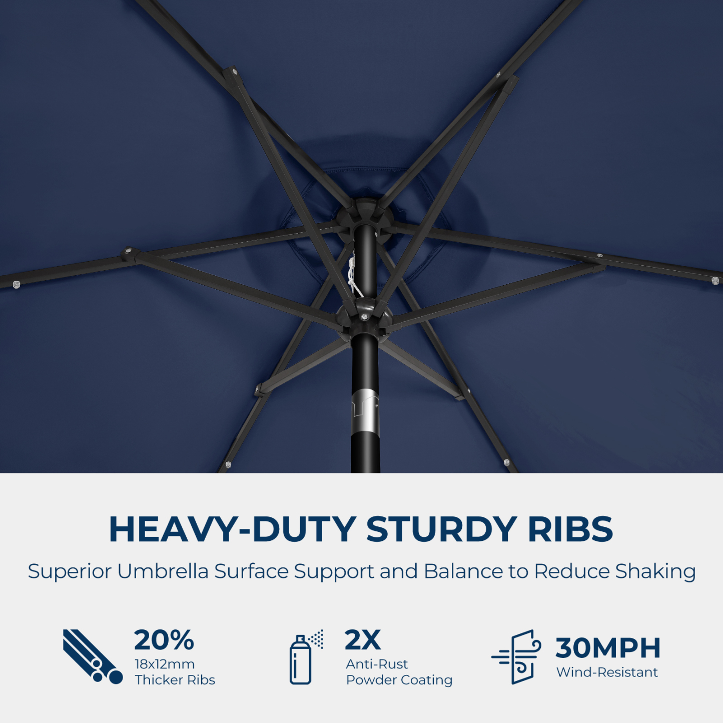 HOMSHADE 7.5/ 9/ 10ft Outdoor Umbrellas With Lights