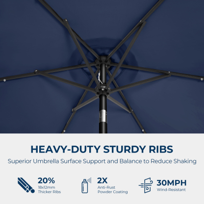 HOMSHADE 7.5/ 9/ 10ft Outdoor Umbrellas With Lights