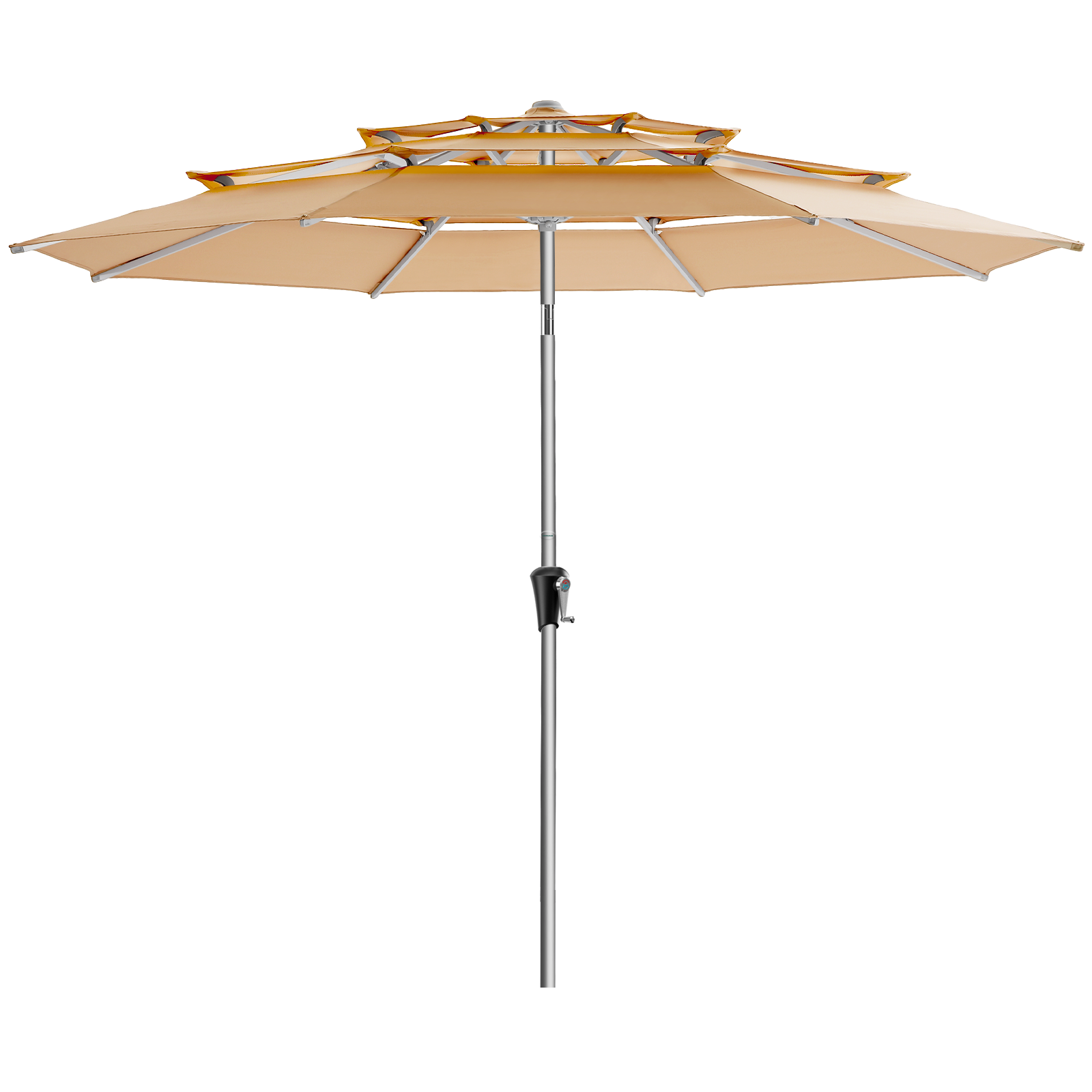 HOMSHADE 9ft Aluminum Patio Umbrella With Push Button Tilt 