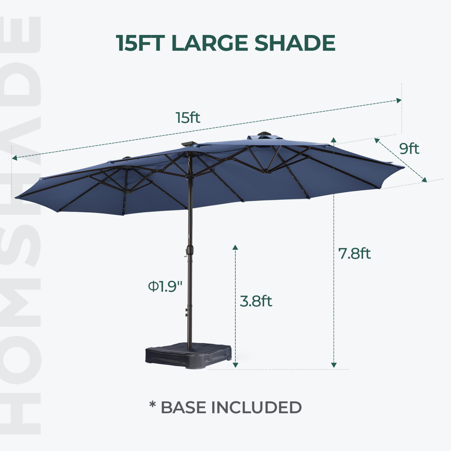 HOMSHADE Round Outdoor Umbrellas With Lights