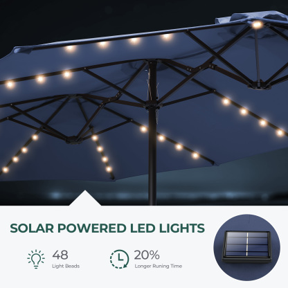 HOMSHADE Round Outdoor Umbrellas With Lights