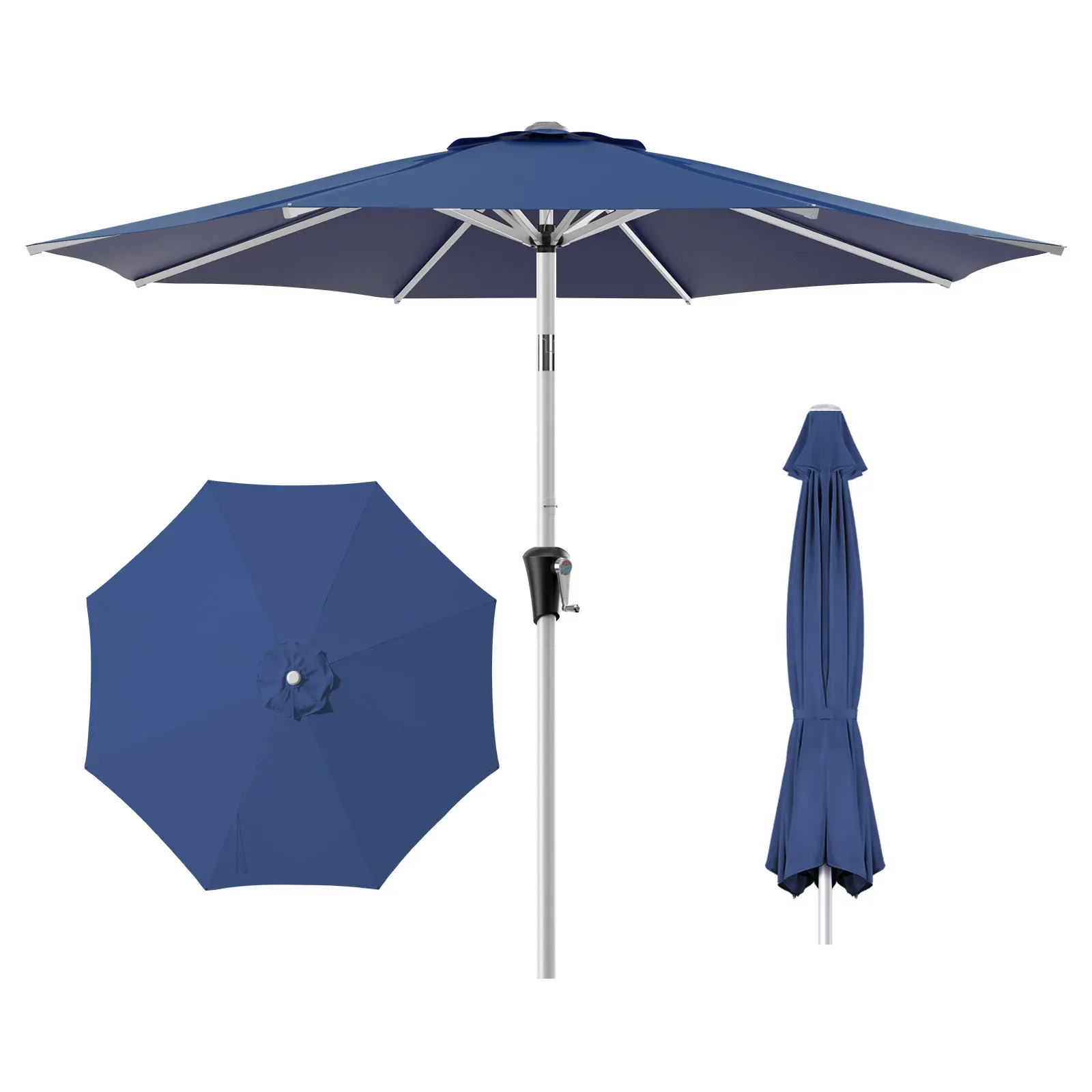 HOMSHADE Patio Umbrella With Full Aluminum Frame
