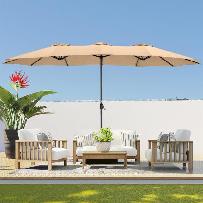 HOMSHADE Double-Sided 15ft Outdoor Umbrellas 
