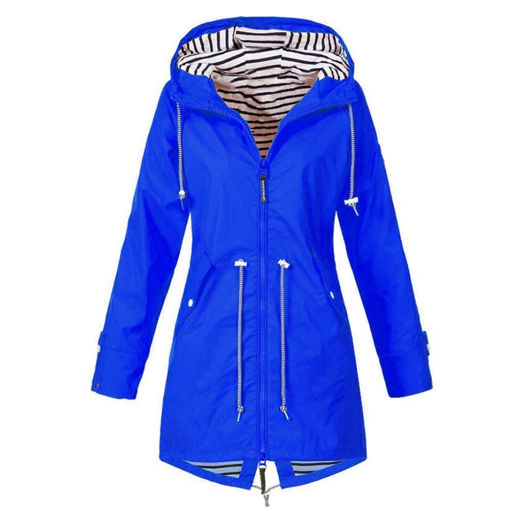 Olivoslindo Chaqueta con capucha plegable impermeable larga (envío gratis)