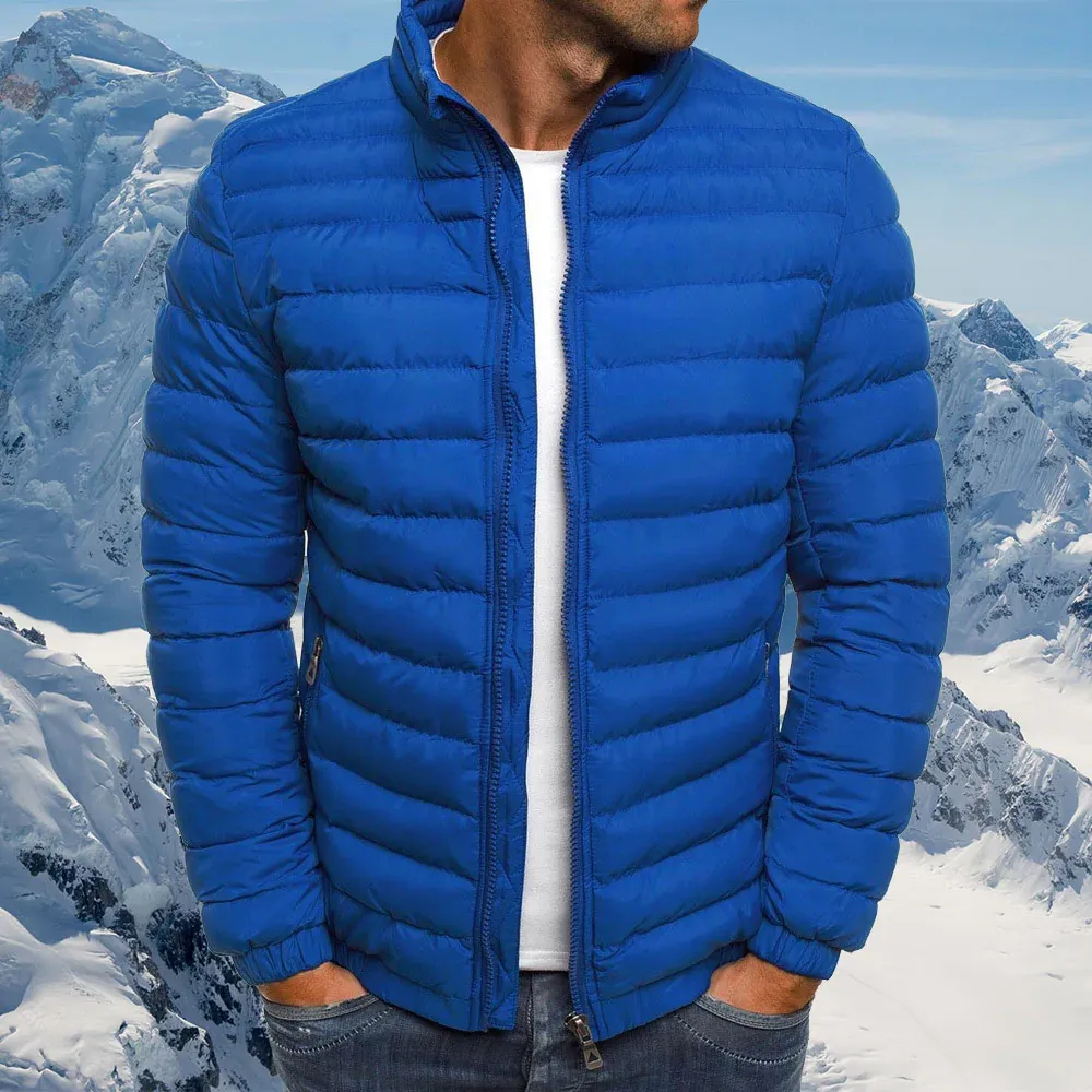 Olivoslindo Nueva chaqueta casual con cuello alto para hombre, moda de otoño e invierno