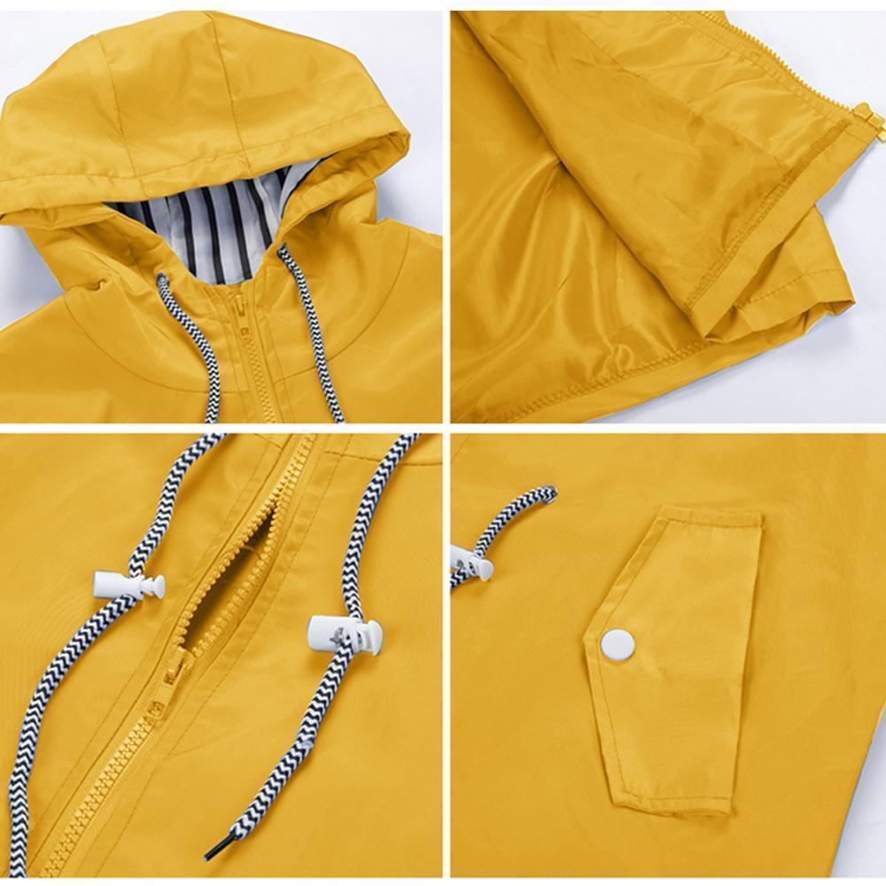 Olivoslindo Chaqueta con capucha plegable impermeable larga (envío gratis)