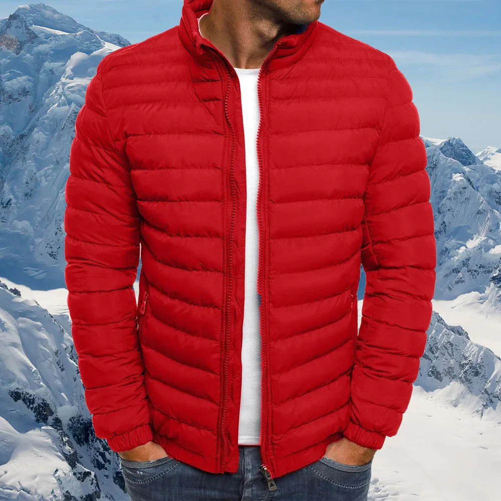 Nueva chaqueta casual con cuello alto para hombre, moda de otoño e invierno