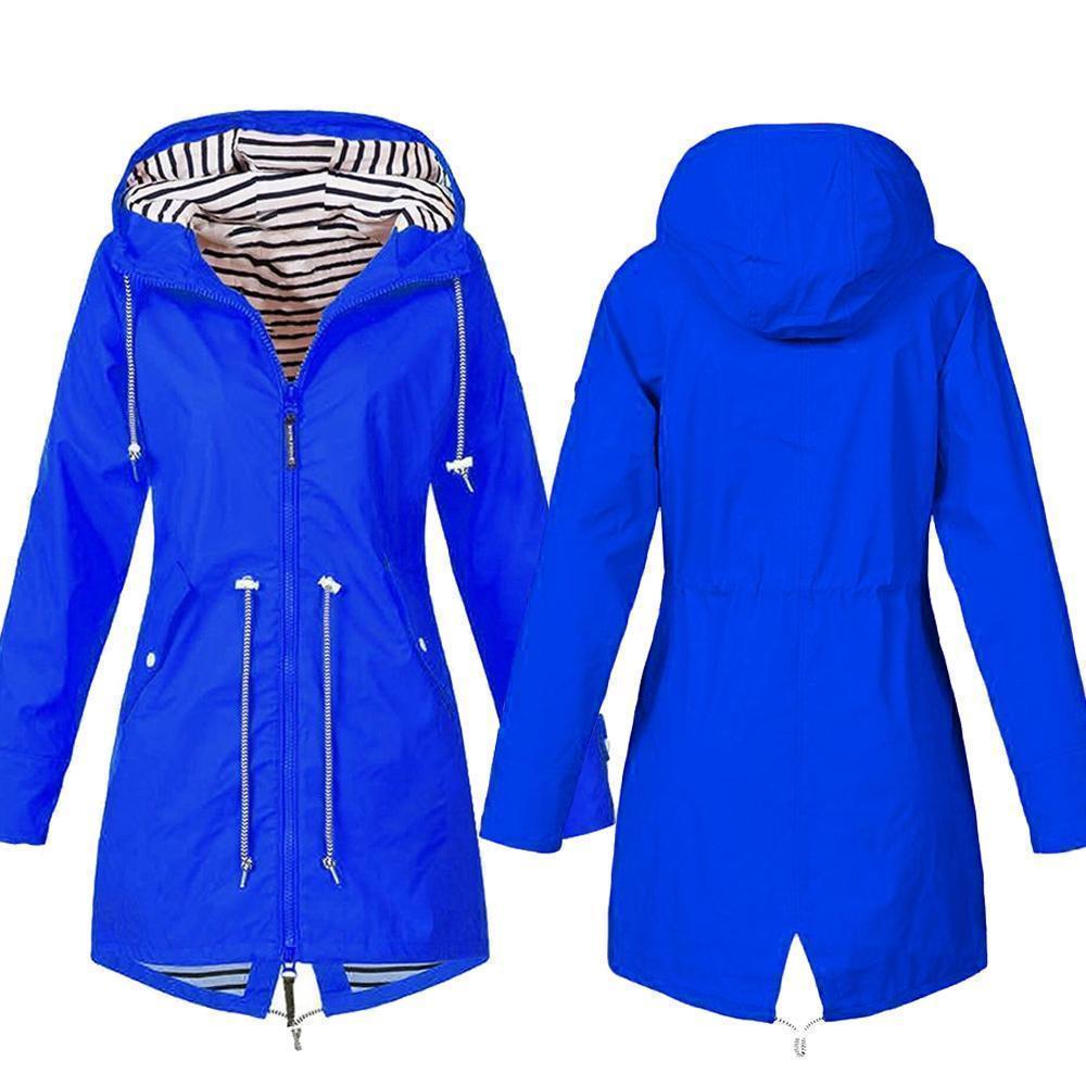 Olivoslindo Chaqueta con capucha plegable impermeable larga (envío gratis)
