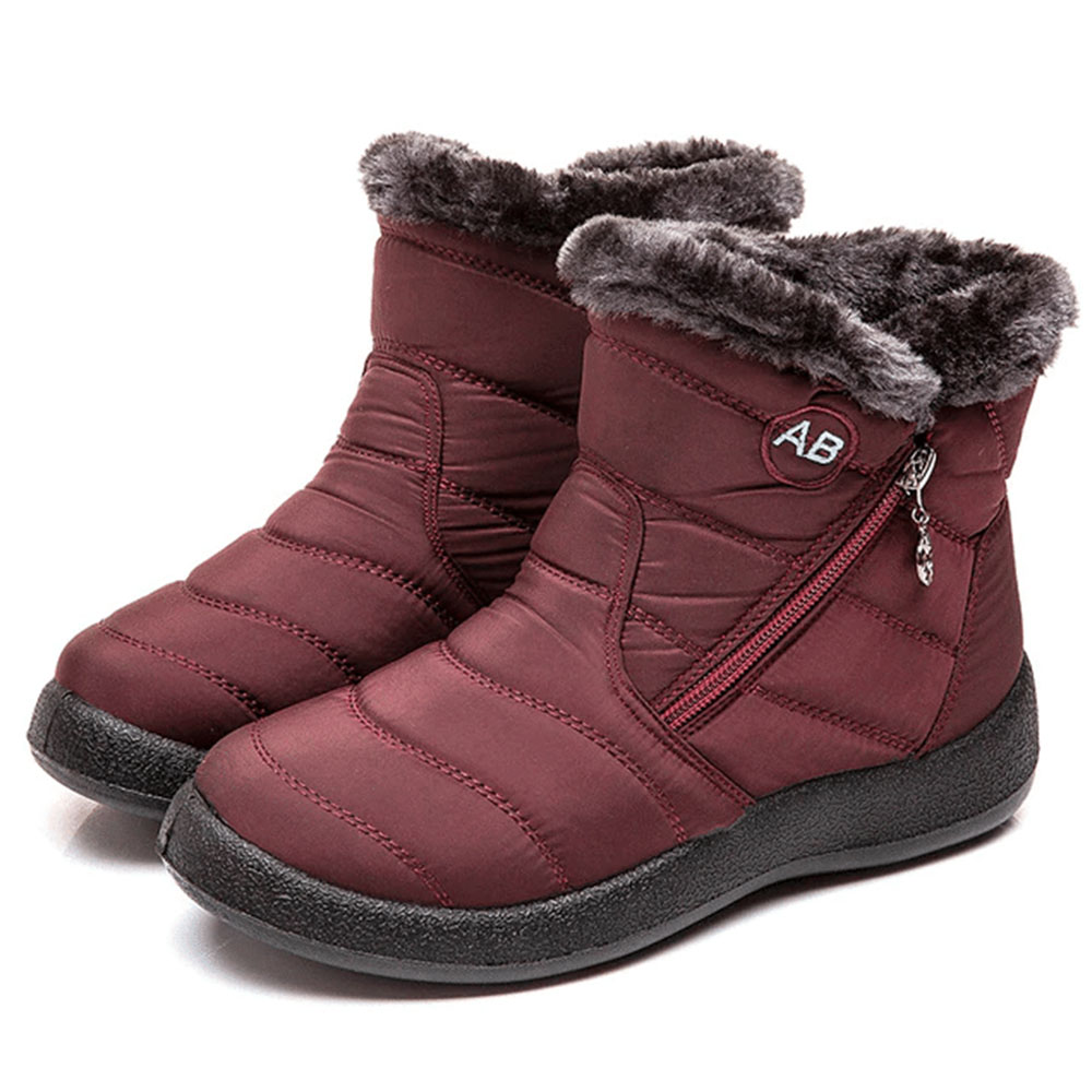 Comprar Botas de nieve cálidas de felpa gruesa para mujer, botines cómodos  con cremallera para exteriores, zapatos informales de algodón, Invierno  2021