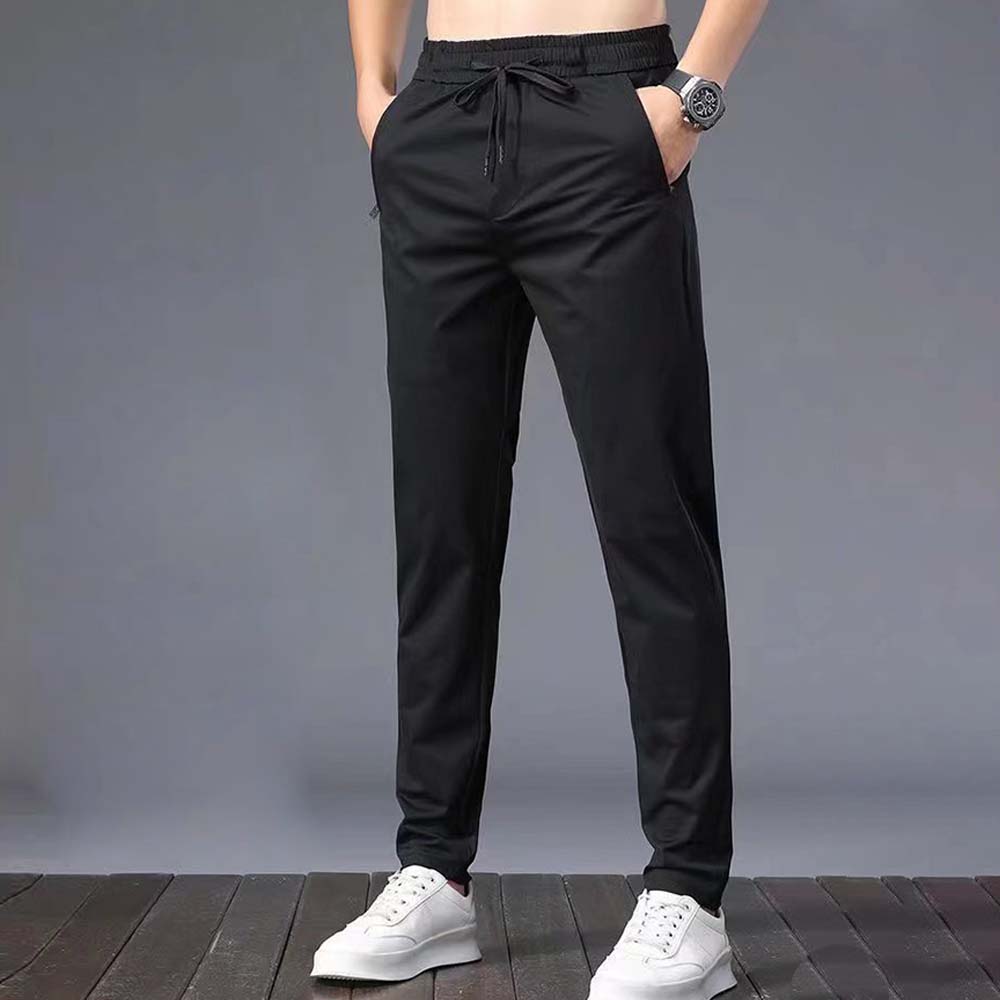 Metallwolke Pantaloni casual dritti da uomo in seta di ghiaccio traspirante