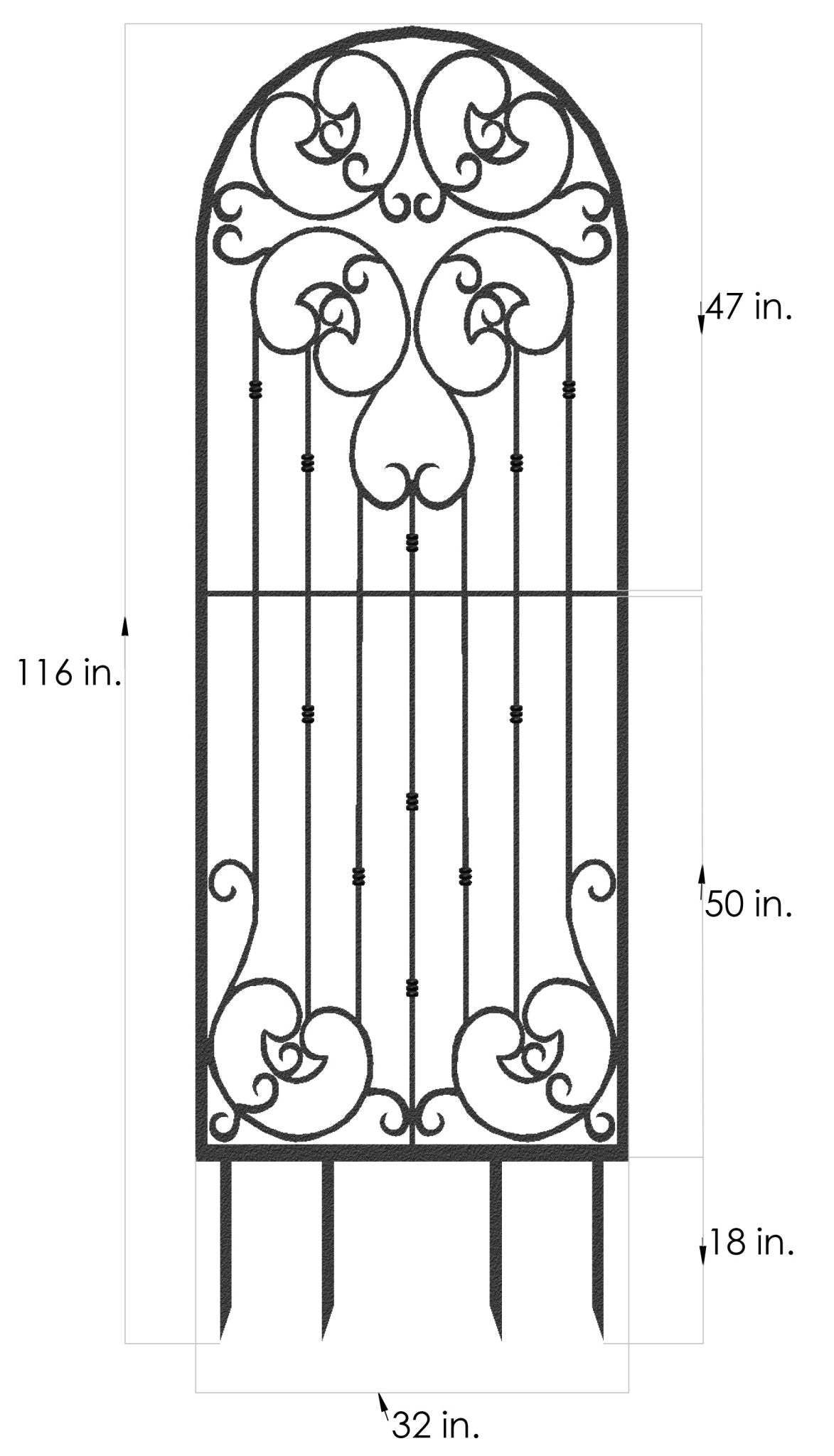 Trellis 8 ft Wrought Iron Ornamental Metal Garden paulinee