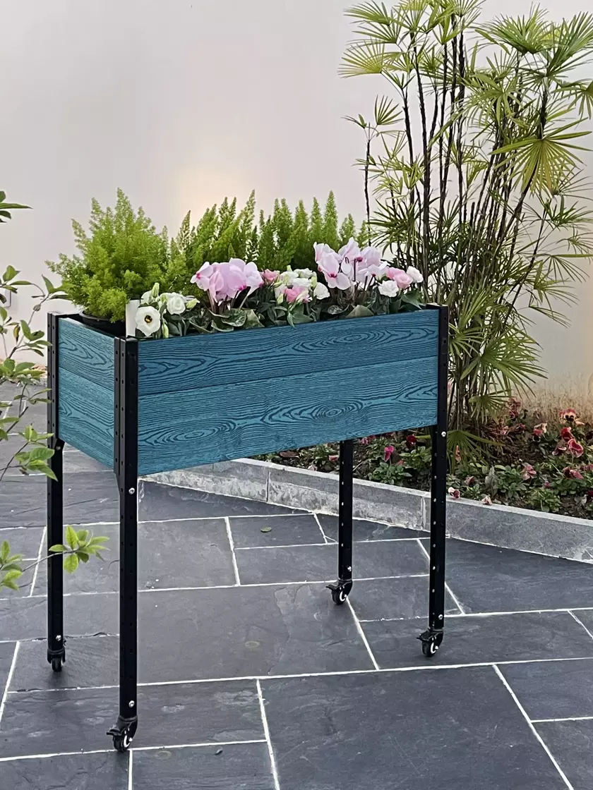 SelfWatering Elevated Patio Planter with Wheels paulinee