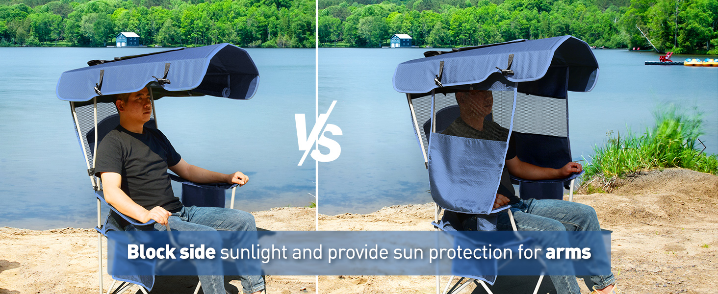 sillas de playa con sombra