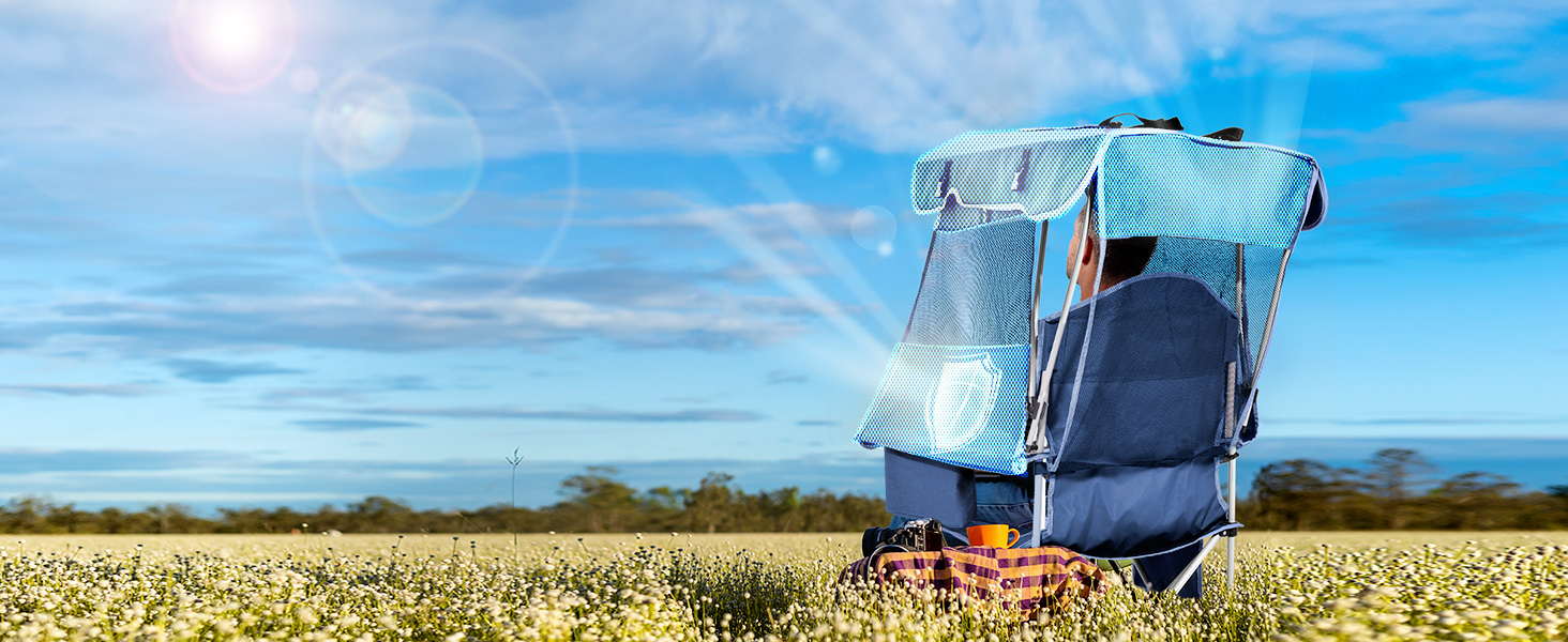 silla de playa con dosel de sombra para adultos