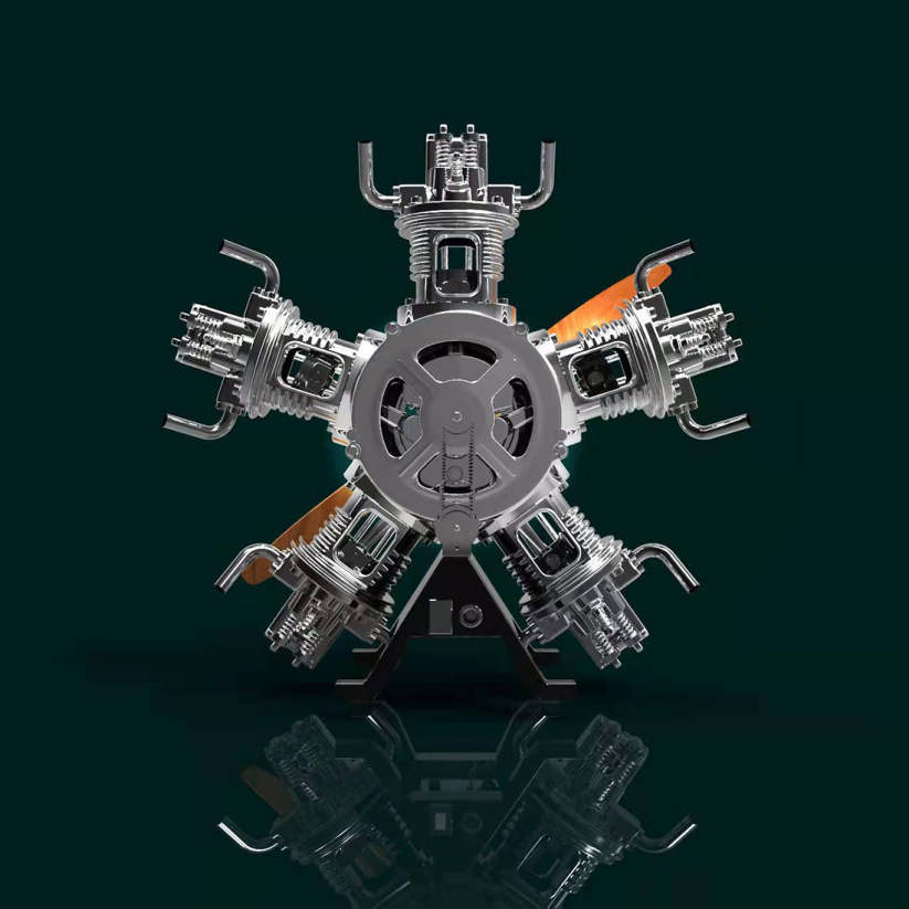 5Cylinder Radial Engine Model Kit Full Metal Radial Engine Model Kit
