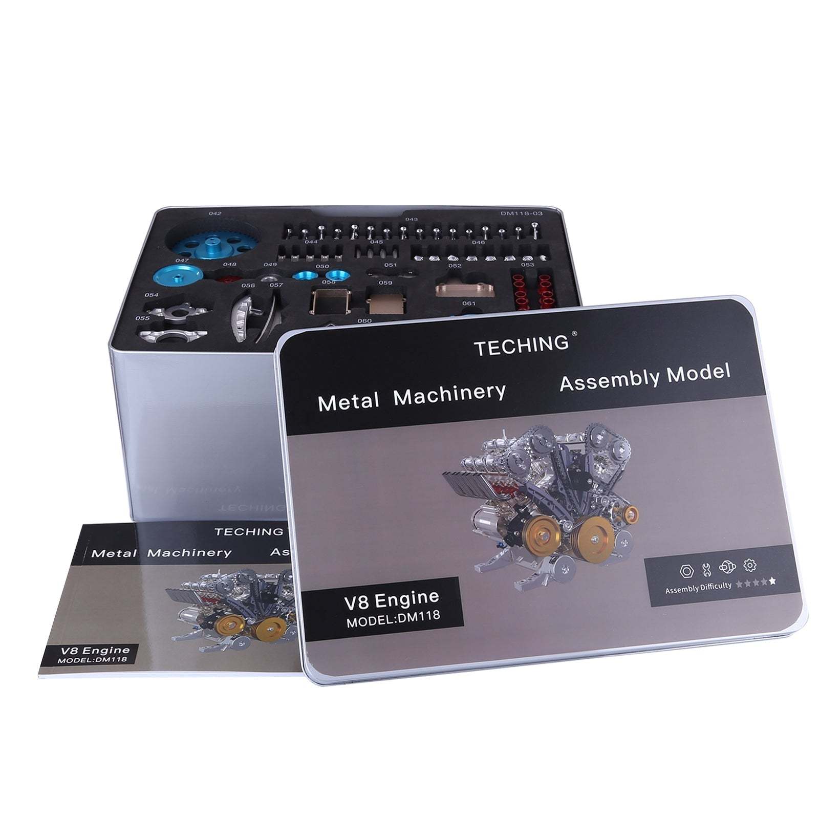 V8 Mechanical Metal Assembly DIY Car Engine Model Kit 500+Pcs Educatio