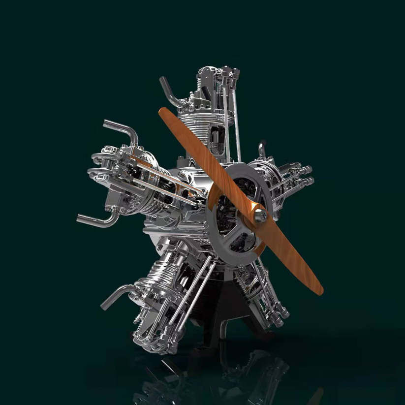 5-Cylinder Radial Engine Model Kit -Full Metal Radial Engine Model Kit ...