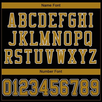 Custom Black Old Gold-White Mesh Football Jersey