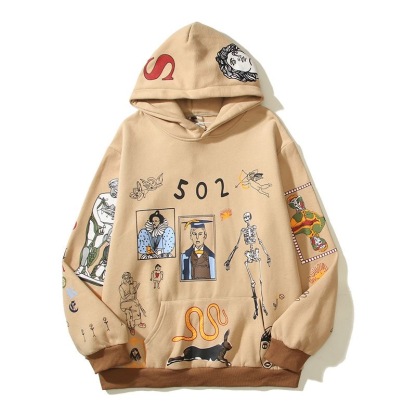 Hand-Painted Hip-Hop Style Hoodie