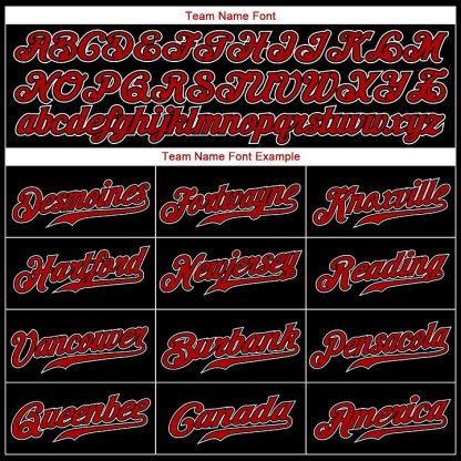 Custom Black Red-White Baseball Jersey