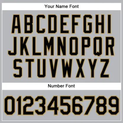 Custom Gray Black Pinstripe Black-Old Gold Baseball Jersey
