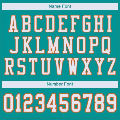 Custom Aqua White-Orange Mesh Football Jersey