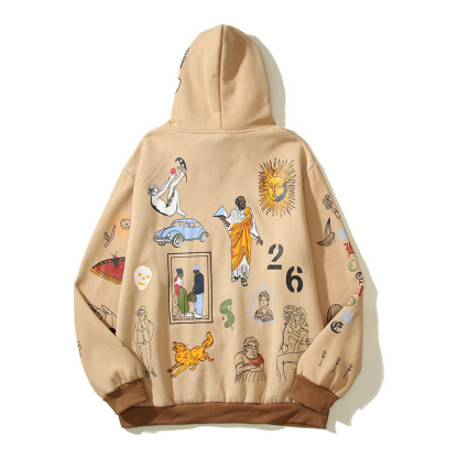 Hand-Painted Hip-Hop Style Hoodie
