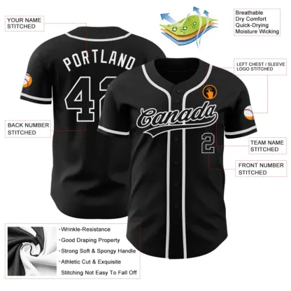 Custom Black White Baseball Jersey
