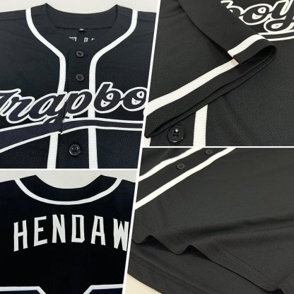 Custom Black White Baseball Jersey