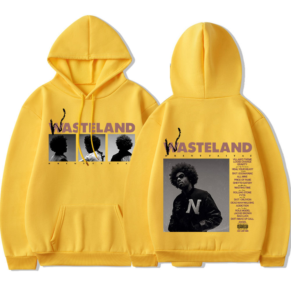 Brent Faiyaz Hoodie Merch Music Album Wasteland Print Sweatshirt Men & Women Outfits-Mortick