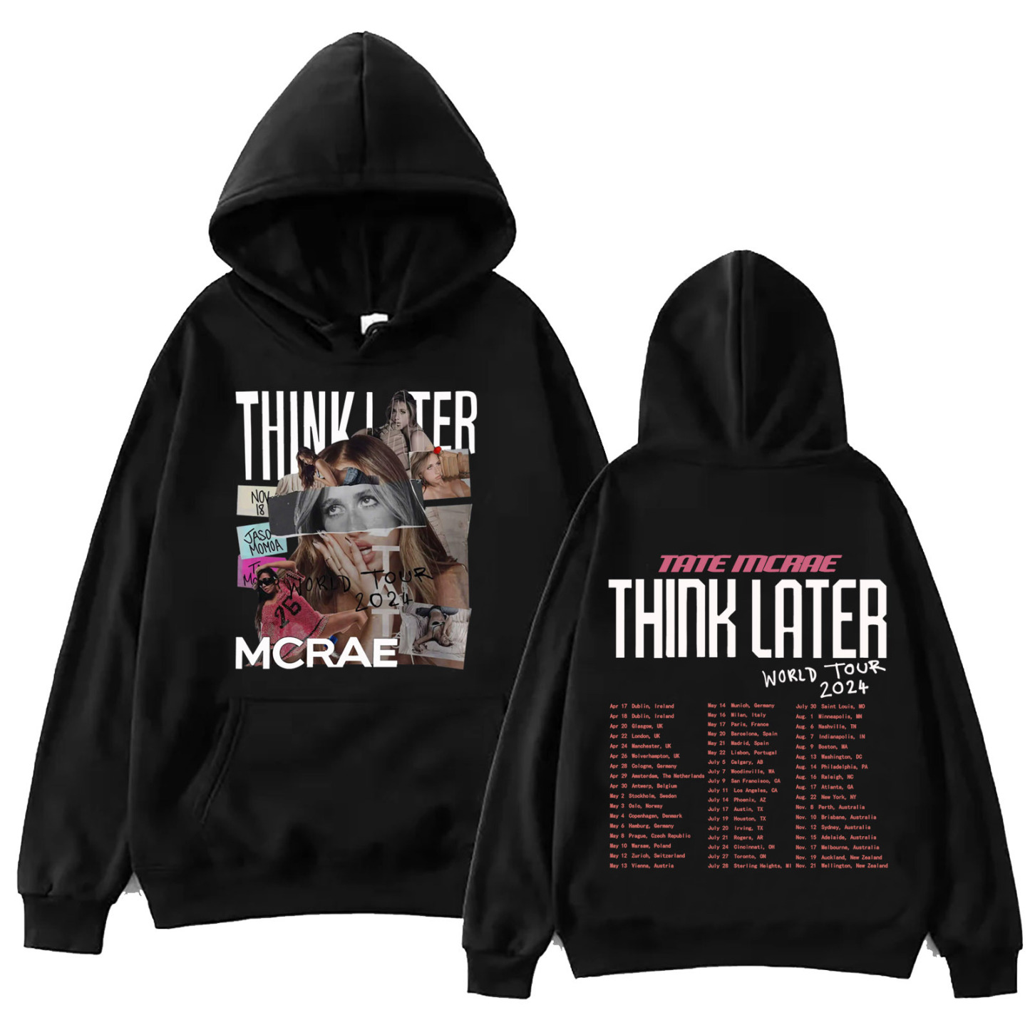 Tate Mcrae Hoodie The Think Later World Tour 2024-Mortick