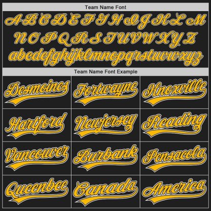Custom Black Gold Pinstripe Gold-White Baseball Jersey