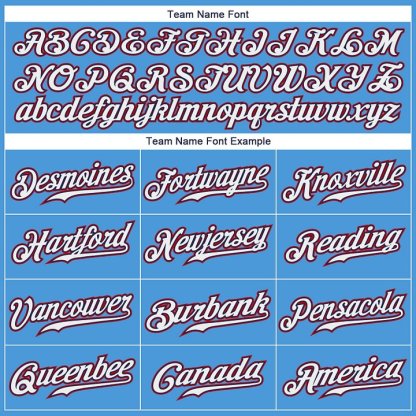 Custom Powder Blue White-Red Baseball Jersey