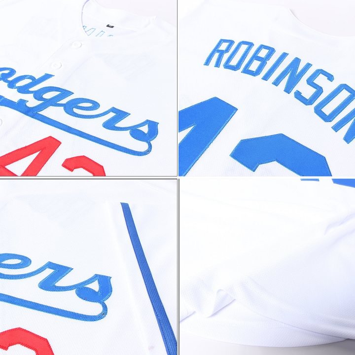 Custom White Royal-Red Baseball Jersey