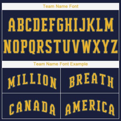 Custom Navy Gold Baseball Jersey