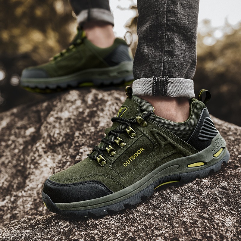 Men's outdoor hiking shoes, fashionable non-slip casual sports shoes, low-top lace-up hiking shoes