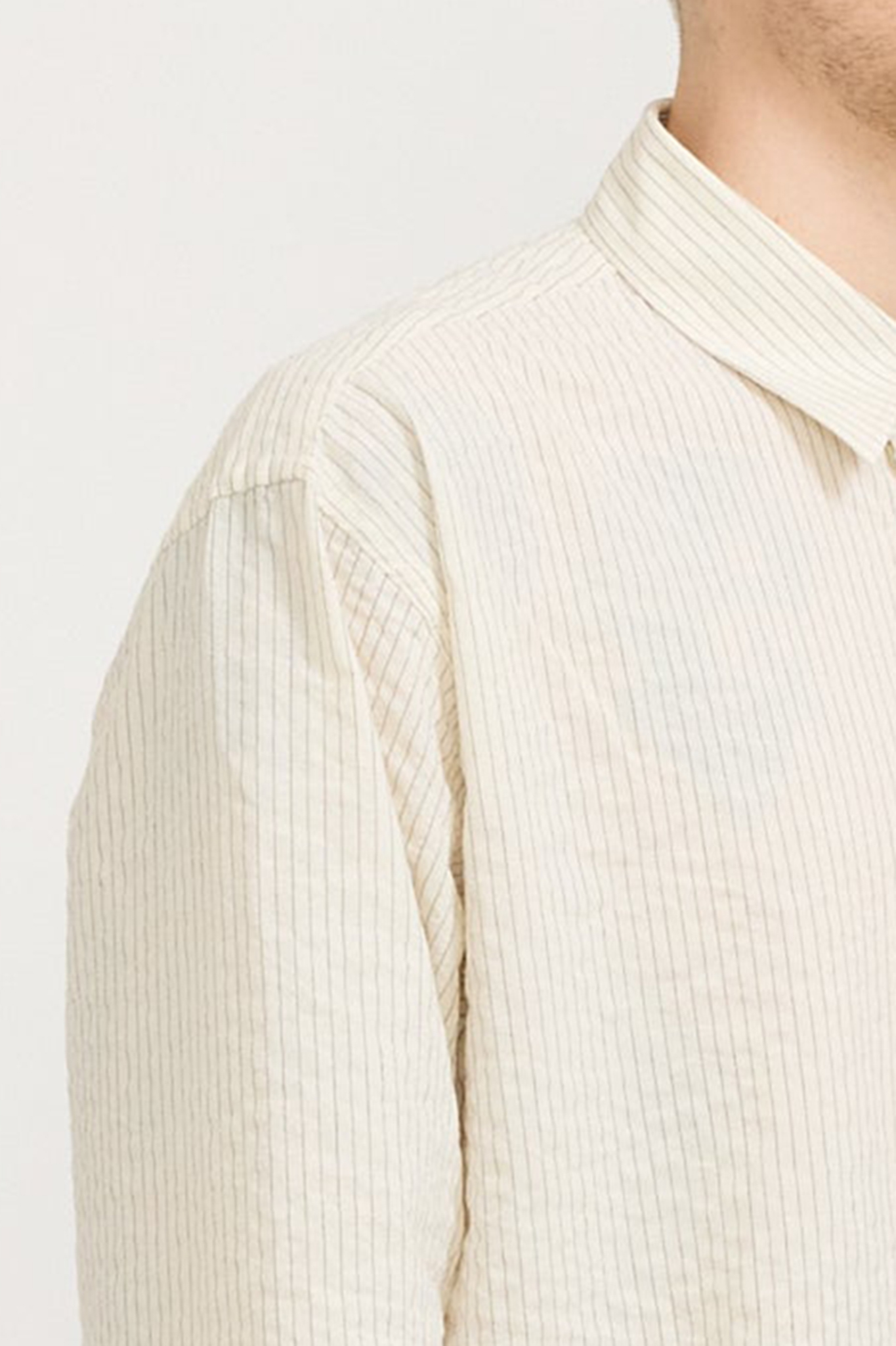 Oversized Striped Shirt Ecru