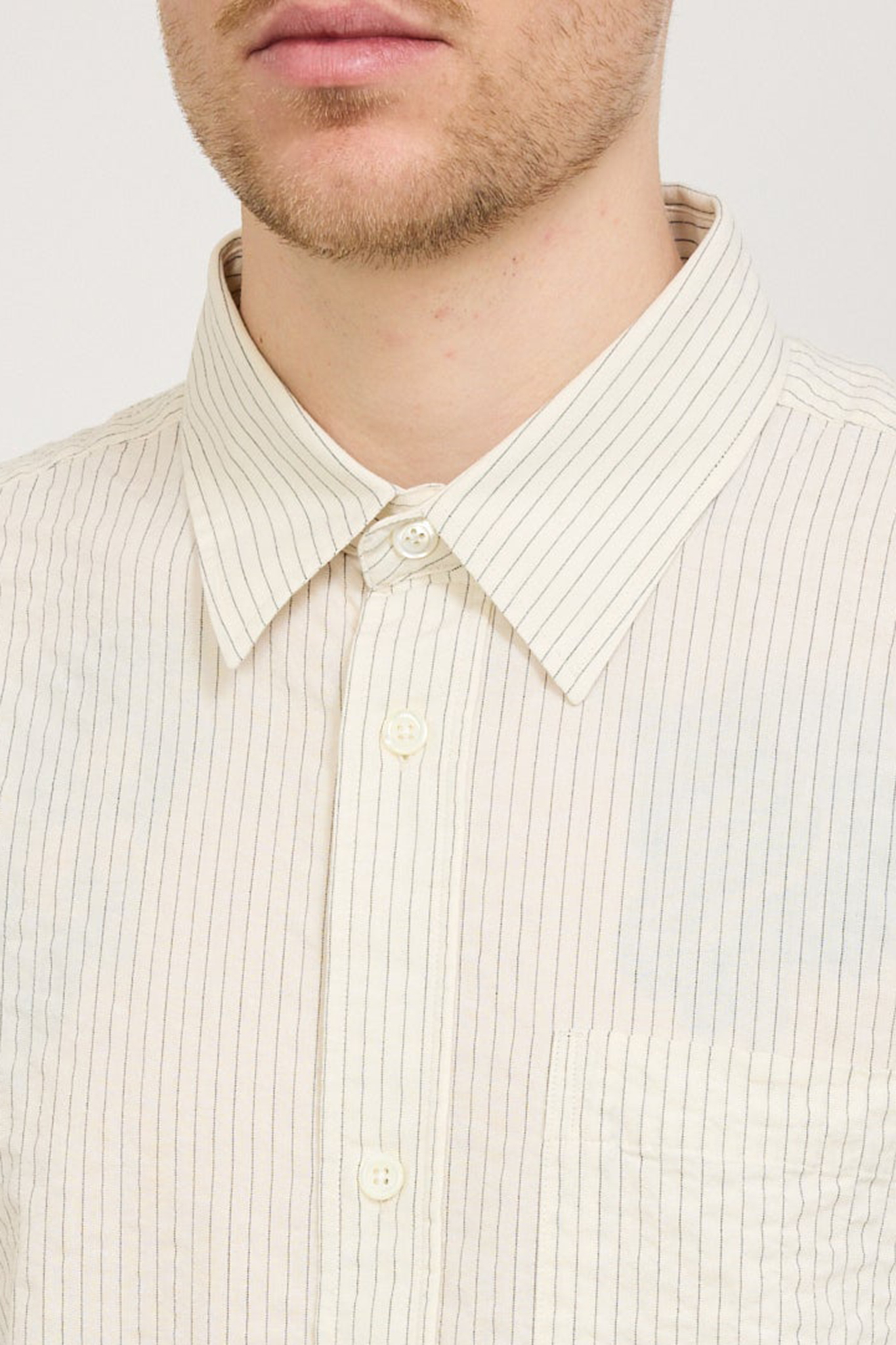 Oversized Striped Shirt Ecru