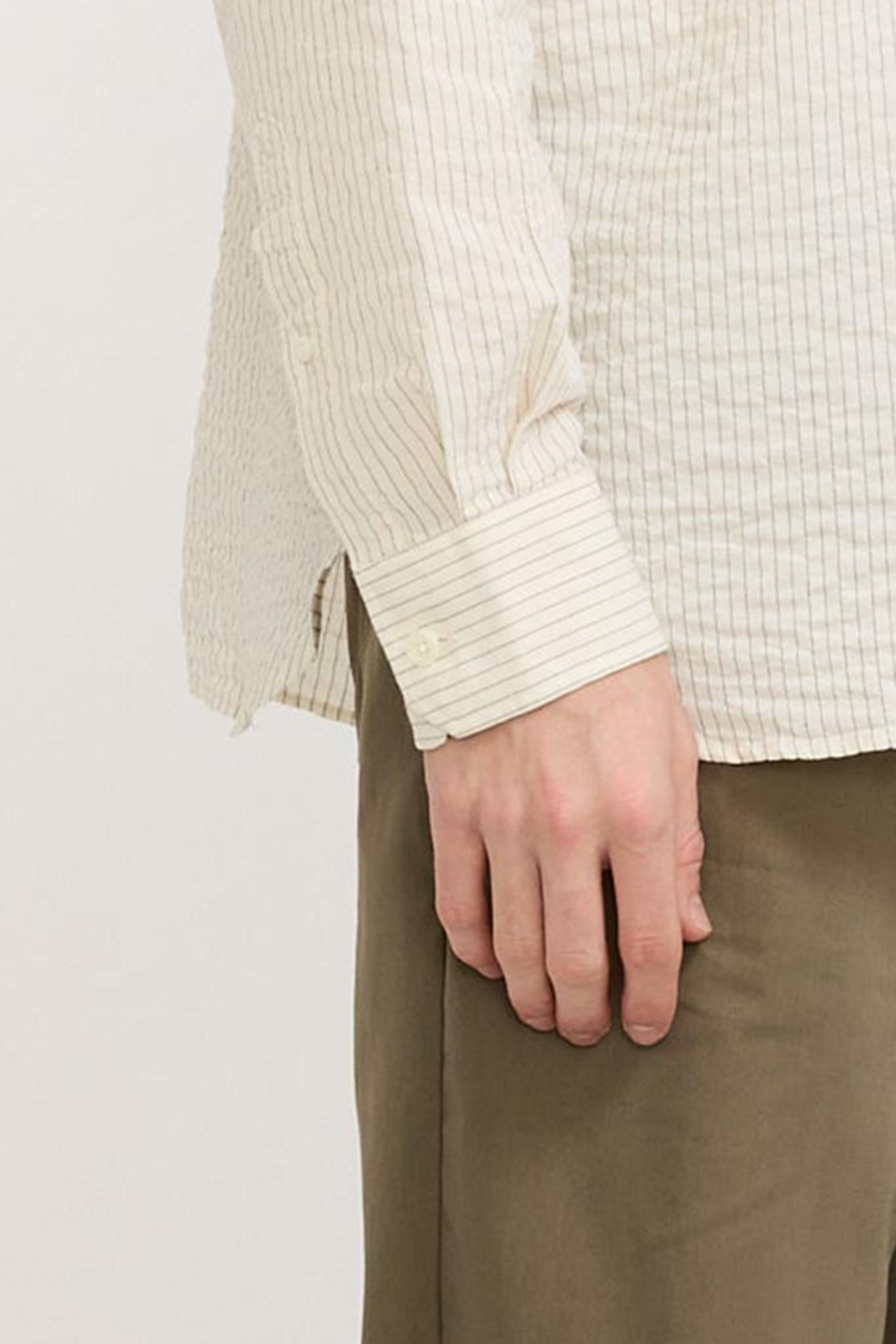 Oversized Striped Shirt Ecru