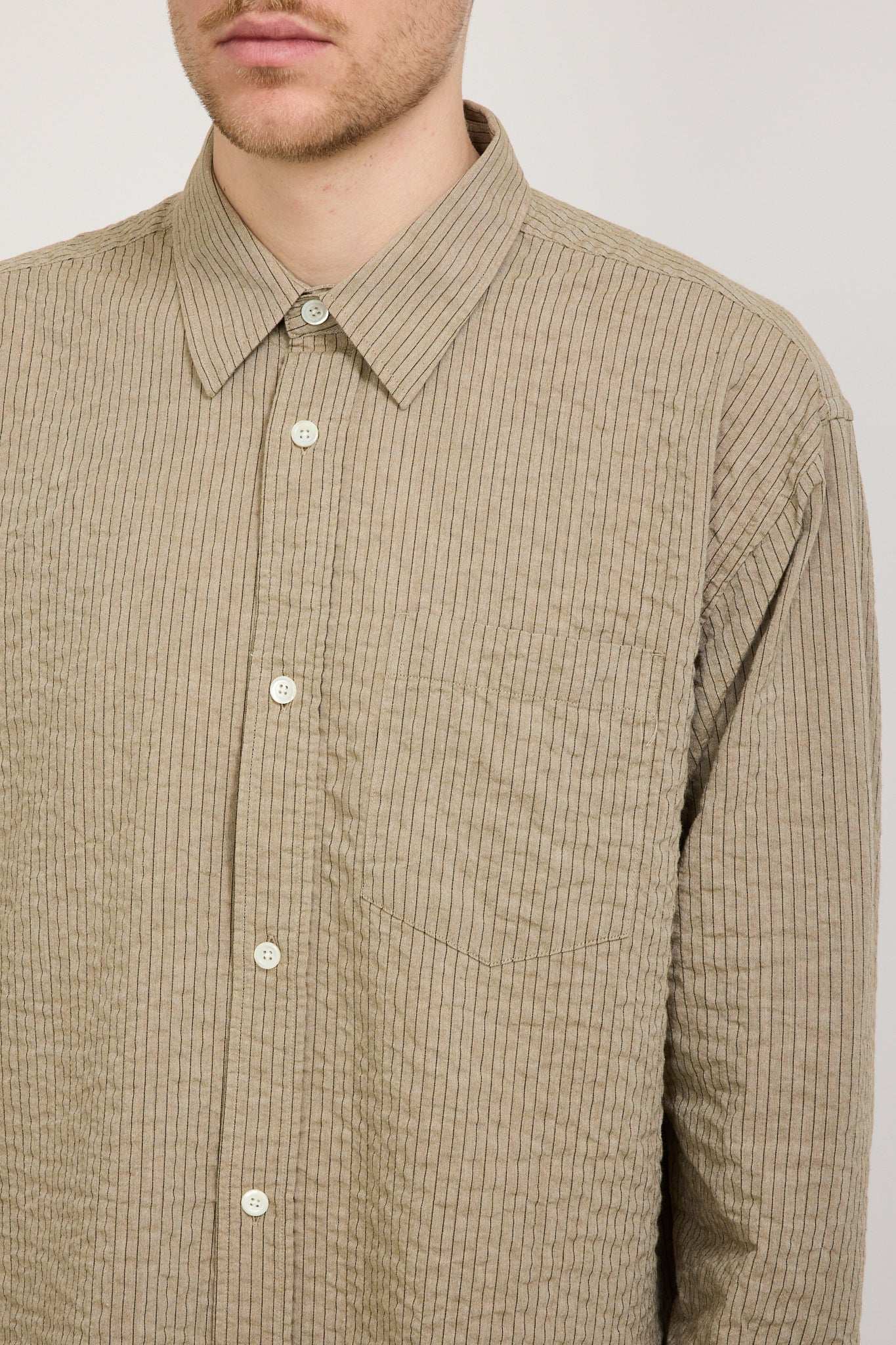 Oversized Striped Shirt Clay